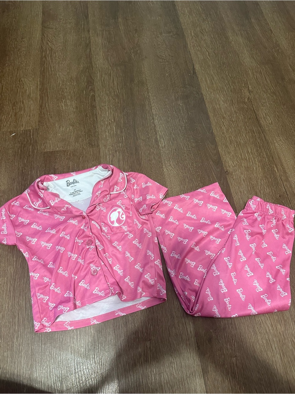 Barbie Pink Allover Logo Pajama Set